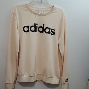 Adidas Cream and Black Sweatshirt Hoodie